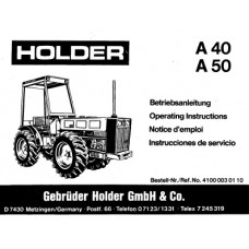 Holder A 40 - A 50 Cultitrac Operators Manual